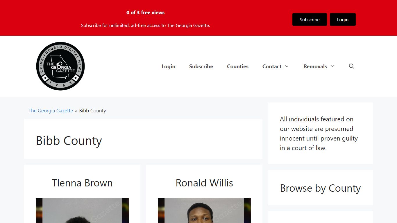 Bibb County Jail Bookings - The Georgia Gazette